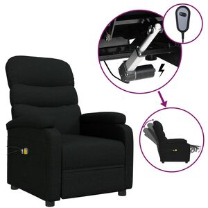 vidaXL Fauteuil électrique de massage Noir Tissu