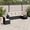 vidaXL Salon de jardin 6 pcs avec coussins noir r&eacute;sine tress&eacute;e