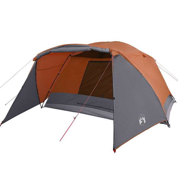 vidaXL Tente de camping avec porche 4 personnes orange imperméable