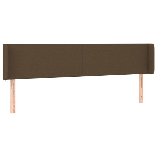 vidaXL T&ecirc;te de lit &agrave; LED Marron fonc&eacute; 203x16x78/88 cm Tissu