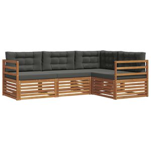 vidaXL Ensemble de canap&eacute;s d'ext&eacute;rieur 4 pc Naturel et Anthracite