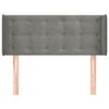 vidaXL T&ecirc;te de lit avec oreilles Gris clair 103x16x78/88 cm Velours