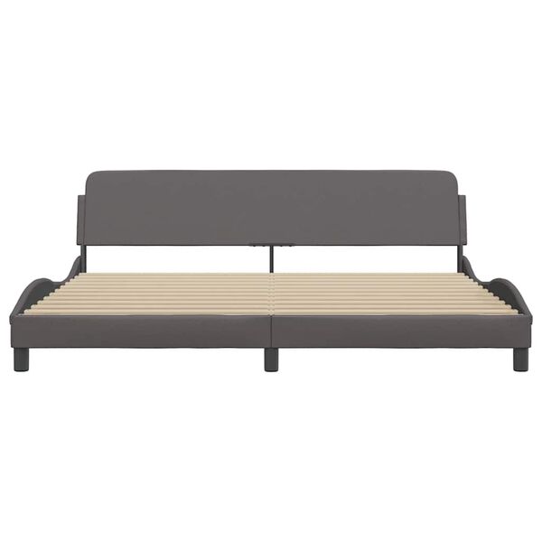 vidaXL Cadre de lit Dover gris 200x200 cm similicuir