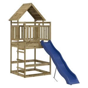 vidaXL Aire de jeux d'ext&eacute;rieur bois de pin impr&eacute;gn&eacute;