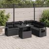 vidaXL Salon de jardin 7 pcs avec coussins noir r&eacute;sine tress&eacute;e