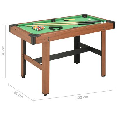 vidaXL Table de billard 4 pieds 122x61x76 cm Marron