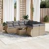 vidaXL Salon de jardin avec coussins 9 pcs beige r&eacute;sine tress&eacute;e