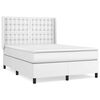 vidaXL Sommier &agrave; lattes de lit avec matelas Blanc 140x190cm Similicuir