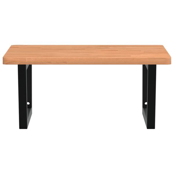 vidaXL &Eacute;tag&egrave;re de vasque murale acier et bois massif de h&ecirc;tre