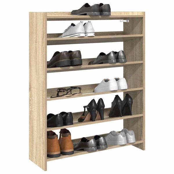 vidaXL &Eacute;tag&egrave;re &agrave; chaussures ch&ecirc;ne sonoma 80x25x100cm bois d'ing&eacute;nierie