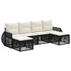 vidaXL Ensemble de canap&eacute; de jardin 6 pc 6 place Noir et blanc cr&egrave;me