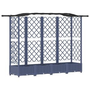 vidaXL Lit &Eacute;lev&eacute; avec Treillis et Toit Gris 203,5 x 40 x 125 cm PP