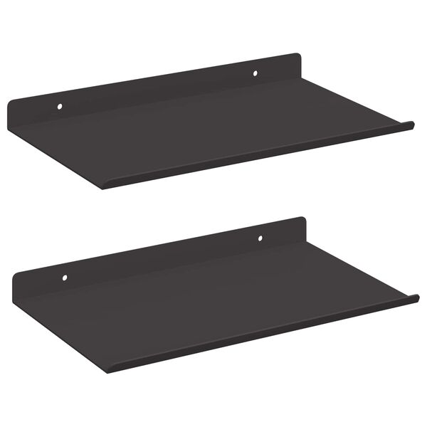 vidaXL &Eacute;tag&egrave;re Murale avec &eacute;tag&egrave;re 2 pcs Noir 30 x 17,5 x 2,5 cm