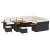 vidaXL Ensemble de canap&eacute; de jardin 12 pcs Noir polyrotin