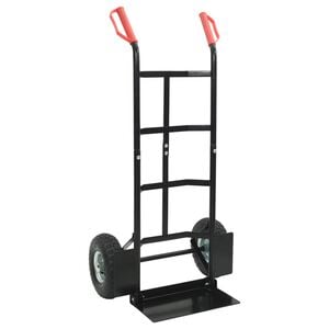 vidaXL Chariot &agrave; main extensible Noir et Rouge 57 x 46 x 113 cm Acier