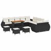 vidaXL Ensemble de canap&eacute; de jardin 14 pcs Noir polyrotin