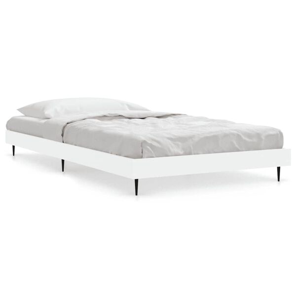 vidaXL Cadre de lit sans matelas blanc 90x200 cm bois d'ing&eacute;nierie