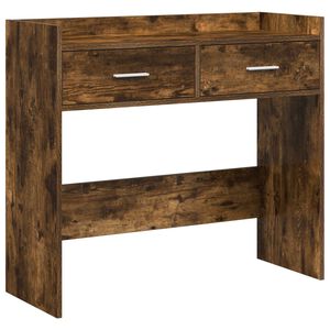 vidaXL Table console Ch&ecirc;ne fum&eacute; 90 x 35 x 80 cm Bois d'ing&eacute;nierie