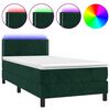 vidaXL Sommier &agrave; lattes de lit avec matelas et LED Vert fonc&eacute; 80x200cm