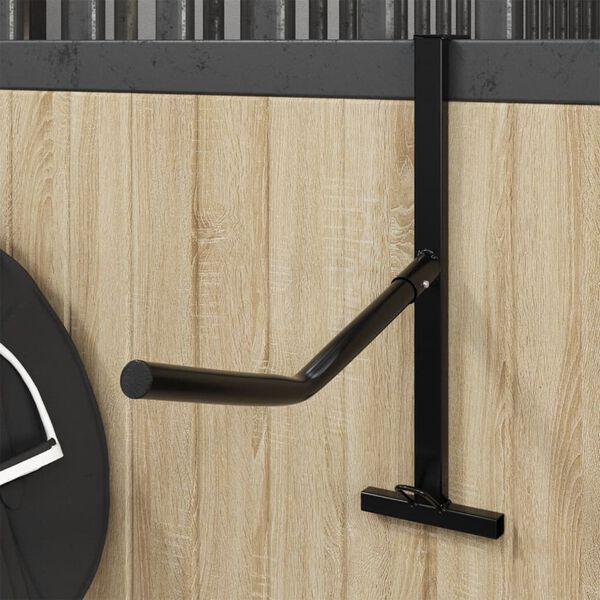 vidaXL Porte-selle avec crochet de bride &agrave; un bras portable noir fer