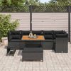 vidaXL Ensemble de canap&eacute; de jardin avec coussin 9 pcs Noir