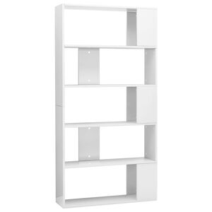 vidaXL Biblioth&egrave;que/S&eacute;parateur de pi&egrave;ce Blanc brillant 80x24x159 cm