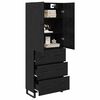 vidaXL Haut Armoire avec tiroir 2 pcs Ch&ecirc;ne noir 69,5 x 34 x 180 cm