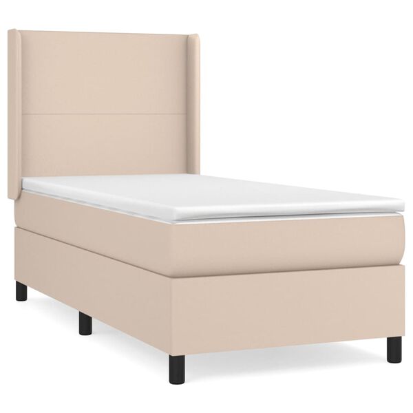 vidaXL Sommier à lattes de lit avec matelas Cappuccino 90x190 cm