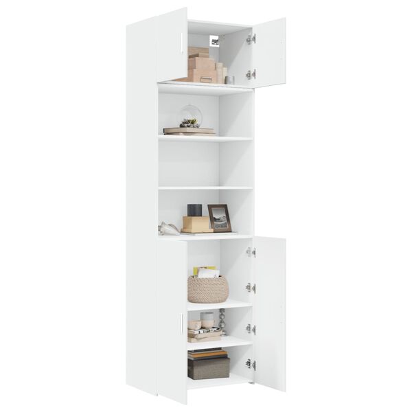 vidaXL Armoire de rangement blanc 70x42,5x225 cm bois d'ing&eacute;nierie