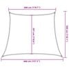 vidaXL Voile d'ombrage 160 g/m² Vert foncé 3/4x3 m PEHD
