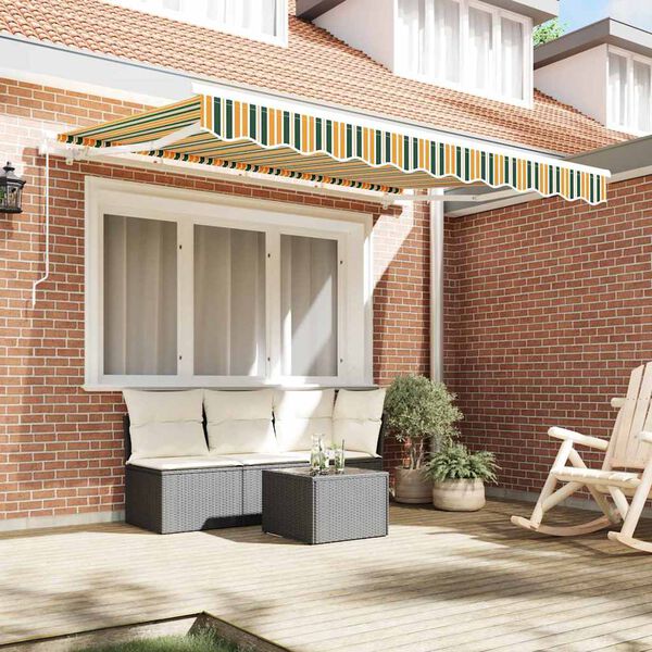 vidaXL Toile de rechange pour auvent Vert et jaune 330 x 245 cm