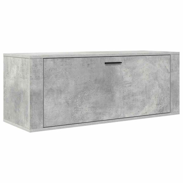 vidaXL Armoire &agrave; chaussures murale Gris b&eacute;ton 100x35x38 cm