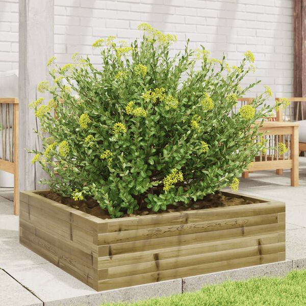 vidaXL Jardini&egrave;re 80x80x23 cm bois de pin impr&eacute;gn&eacute;
