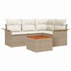vidaXL Ensemble de canap&eacute; de jardin avec coussin 5 pcs Beige polyrotin