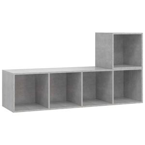 vidaXL Ensemble de meuble TV 2 pcs Gris b&eacute;ton Bois d'ing&eacute;nierie