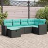 vidaXL Salon de jardin 6 pcs avec coussins noir r&eacute;sine tress&eacute;e