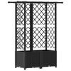 vidaXL Lit &Eacute;lev&eacute; avec Treillis et Toit Noir 124,5 x 40 x 138 cm PP