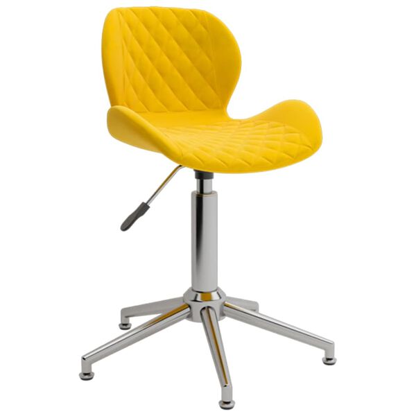 vidaXL Chaise pivotante de salle &agrave; manger Jaune moutarde Velours