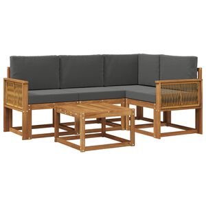vidaXL Ensemble de canap&eacute;s d'ext&eacute;rieur 5 pcs Naturel et Anthracite