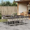 vidaXL Ensemble &agrave; manger de jardin et coussins 9 pcs gris clair rotin
