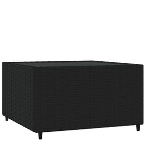 vidaXL Table basse de jardin Carr&eacute; Noir 50x50x30 cm R&eacute;sine tress&eacute;e