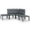 vidaXL Salon de jardin 5 pcs noir et gris r&eacute;sine tress&eacute;e