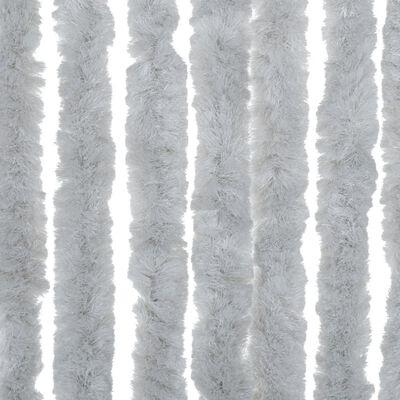 vidaXL Rideau anti-mouches gris 100x200 cm chenille