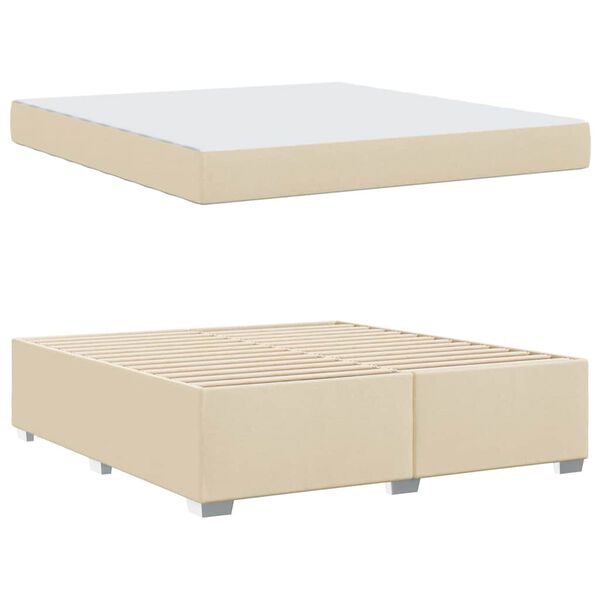 vidaXL Cadre de lit avec matelas Cr&egrave;me 180 x 200 cm tissu