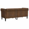 vidaXL Canapé Chesterfield 2 places marron tissu