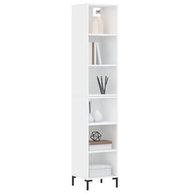 vidaXL Buffet haut Blanc 34,5x32,5x180 cm Bois d'ingénierie