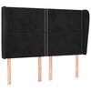 vidaXL T&ecirc;te de lit avec oreilles Noir 147x23x118/128 cm Velours
