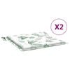 vidaXL Coussins de chaise lot de 2 motif de feuilles 50x50x3 cm tissu