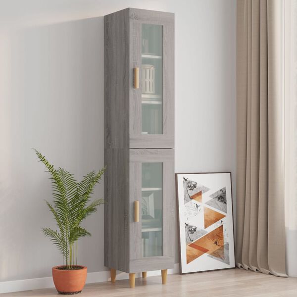 vidaXL Armoire murale suspendue Sonoma gris 34,5x34x90 cm