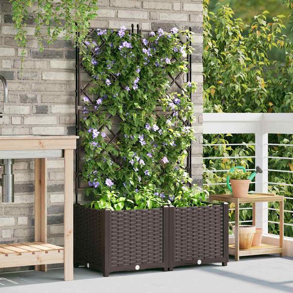 vidaXL Cache-pot de jardin 2 pcs Marron 80 x 40 x 143 cm Acier